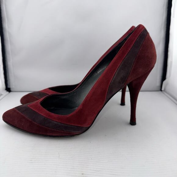 STUART WEITZMAN AUTH Womens Red Leather Suede Pumps Shoes Size 8M pointed toes - Picture 4 of 16